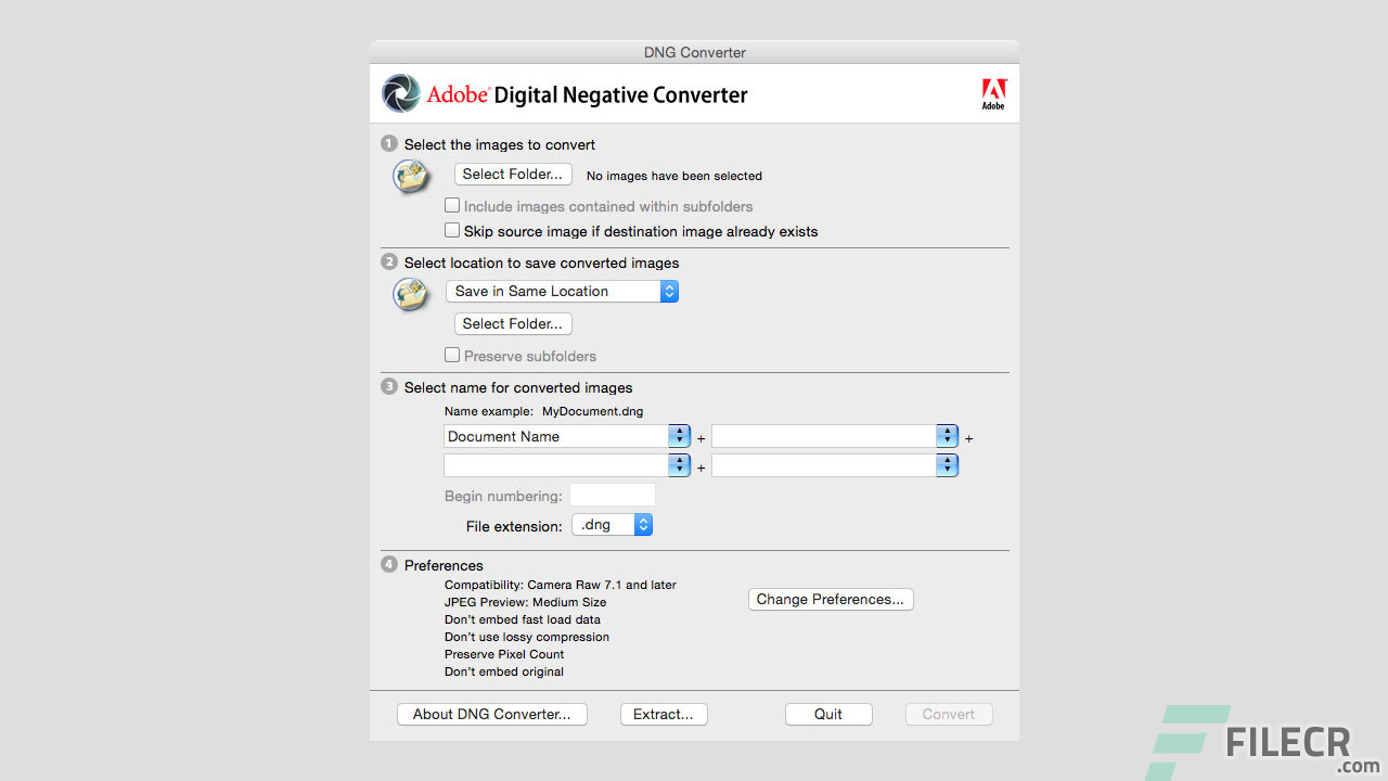 adobe dng converter supported cameras